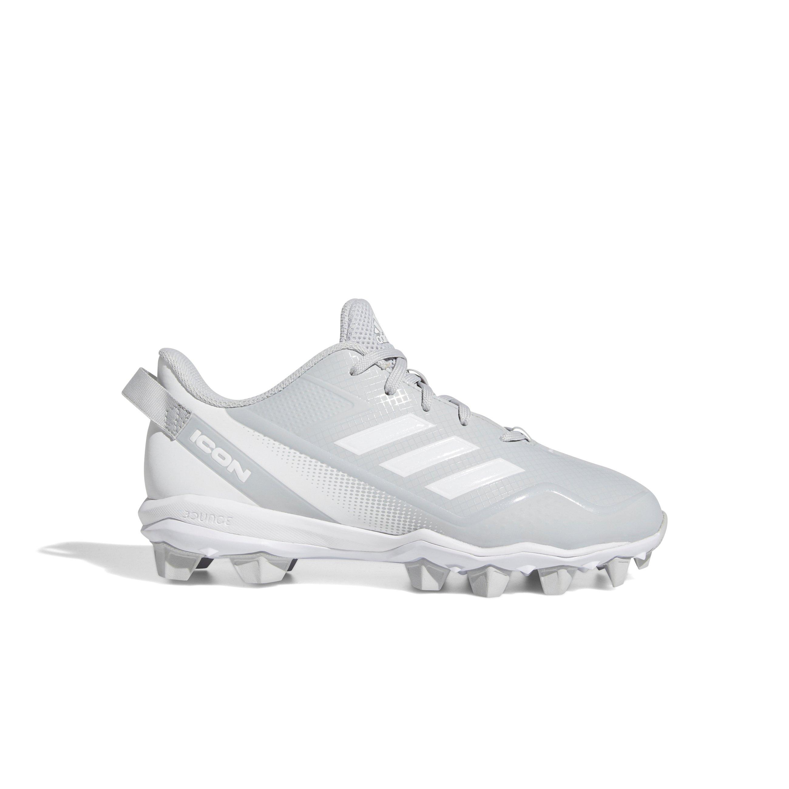 adidas Icon 7 Mid "Ftwr White/Light Grey" Preschool Boys' Baseball Cleat - GREY/WHITE